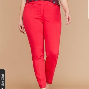 {Torrid} Plus Stretch Ponte Red Capris